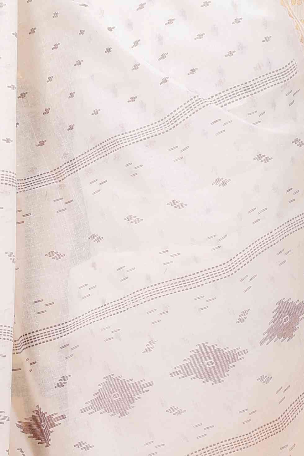 White Pure Cotton Purvi Tant Saree Print (1392)