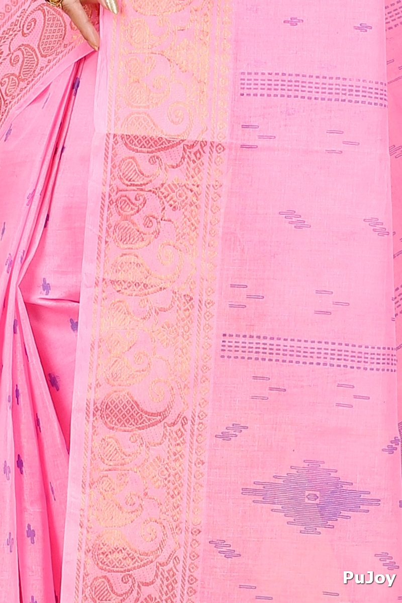 Pink Pure Cotton Purvi Tant Saree Print (1394)