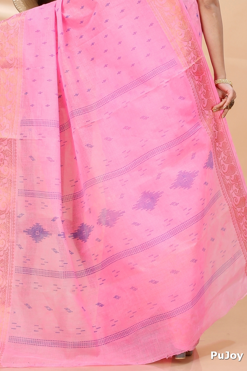 Pink Pure Cotton Purvi Tant Saree Print (1394)