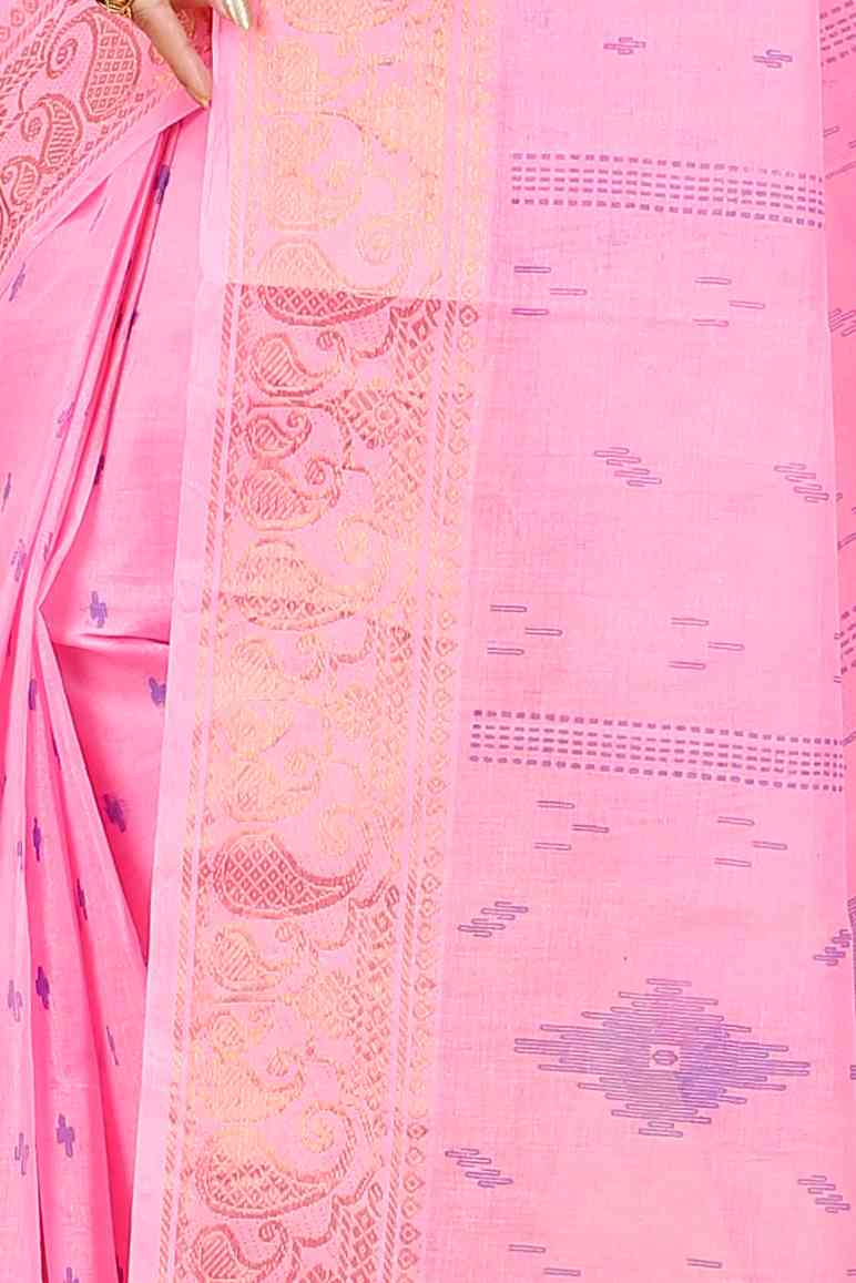 Pink Pure Cotton Purvi Tant Saree Print (1394)