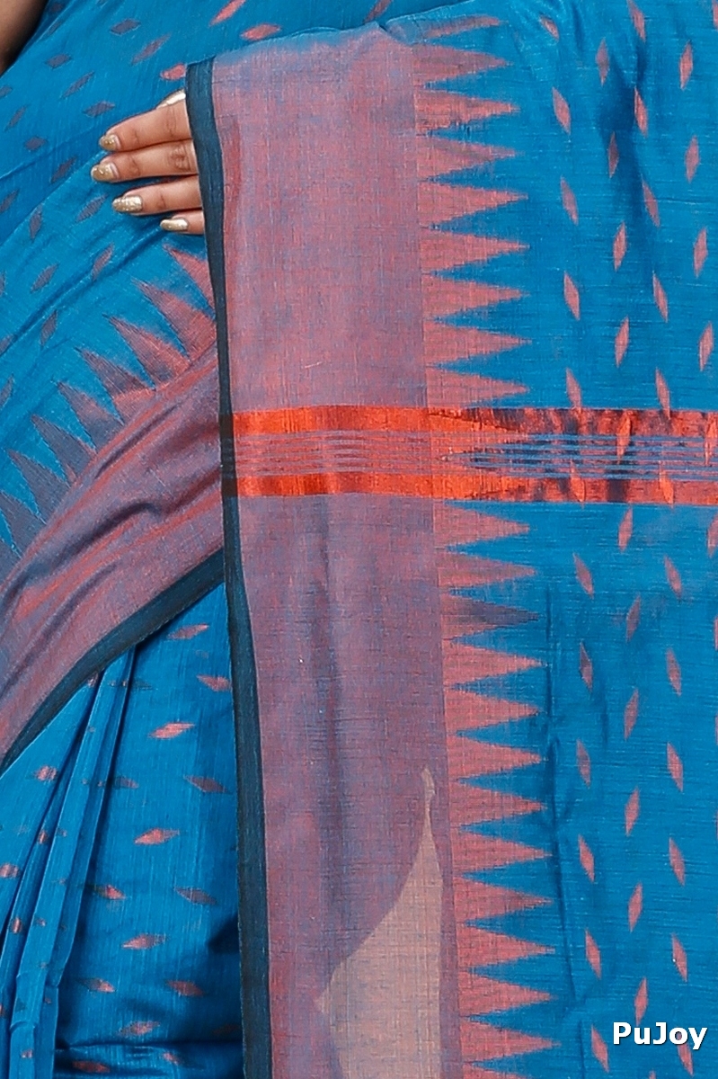 Bottle Green Blended Cotton Prisha Hand Loom Saree (1395)