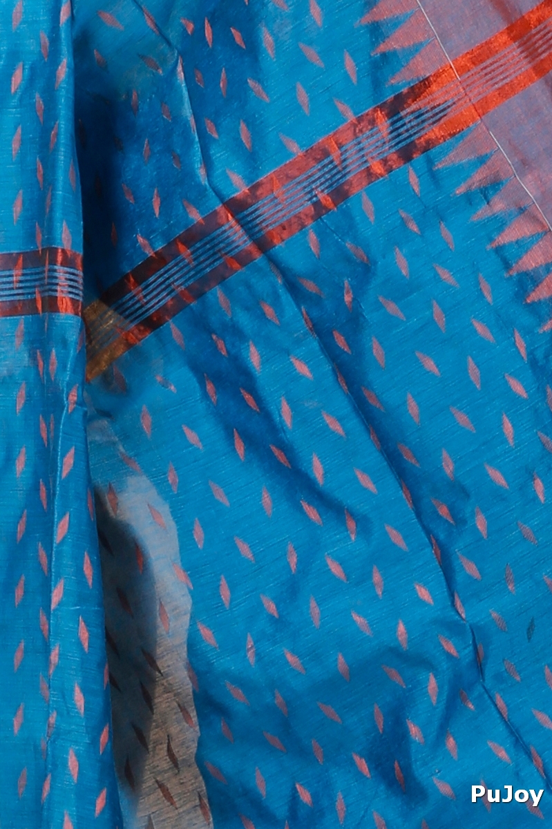 Bottle Green Blended Cotton Prisha Hand Loom Saree (1395)