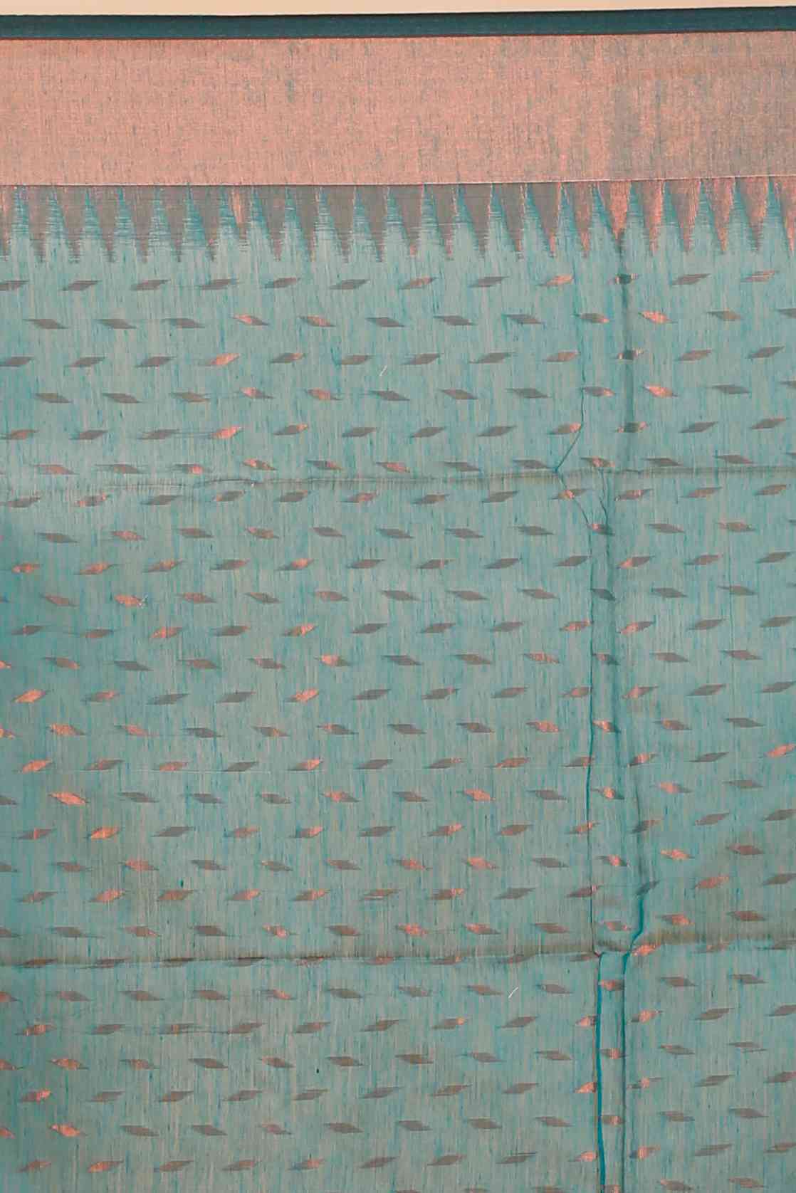 Dark Green Blended Cotton Prisha Hand Loom Saree (1396)