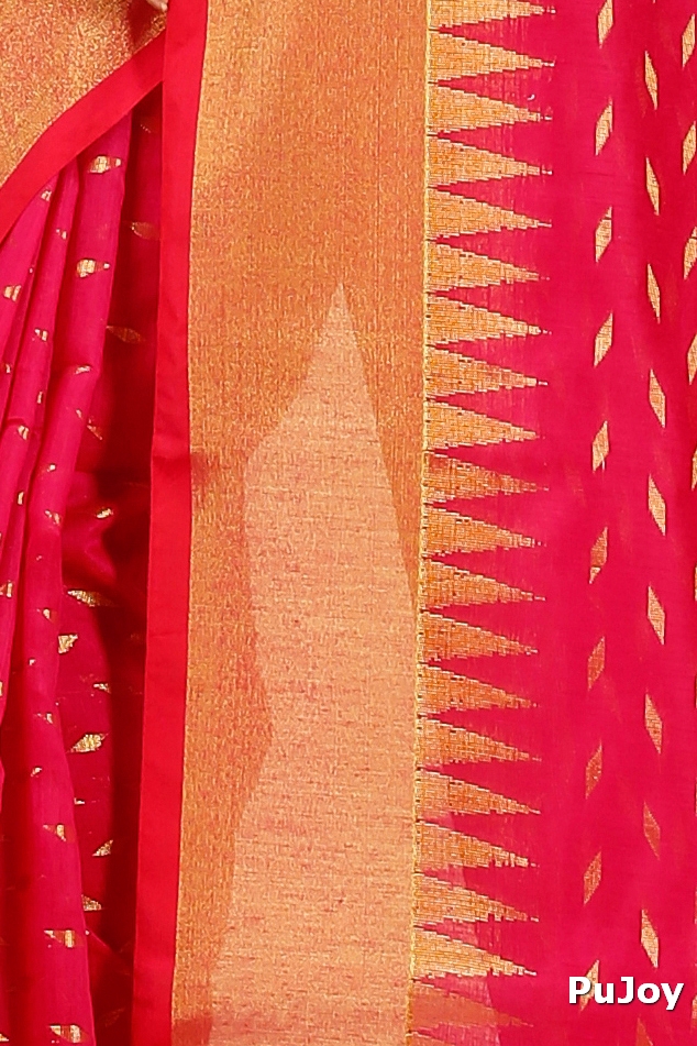 Red Blended Cotton Prisha Hand Loom Saree (1398)