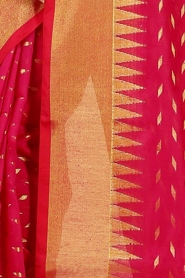 Red Blended Cotton Prisha Hand Loom Saree (1398)
