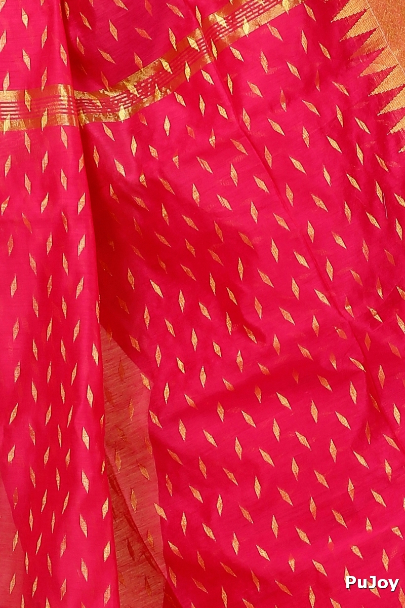 Red Blended Cotton Prisha Hand Loom Saree (1398)