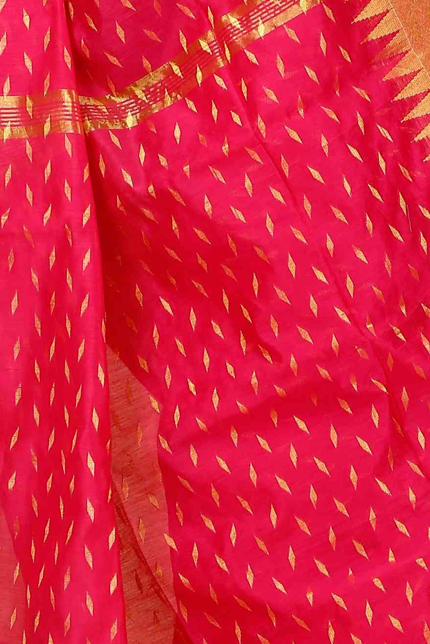 Red Blended Cotton Prisha Hand Loom Saree (1398)