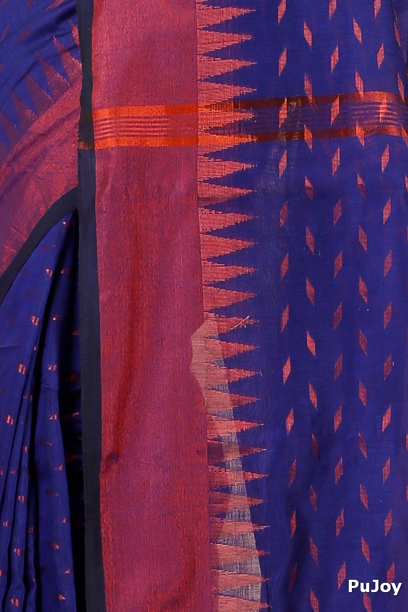 Naby Blue Blended Cotton Prisha Hand Loom Saree (1399)