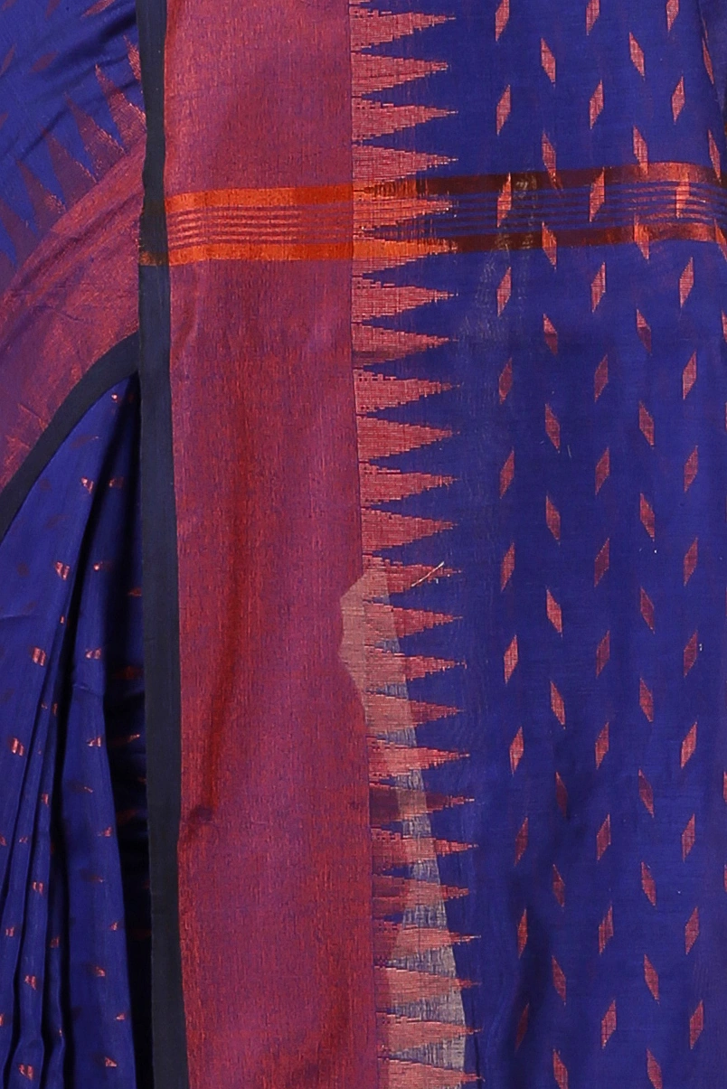 Naby Blue Blended Cotton Prisha Hand Loom Saree (1399)