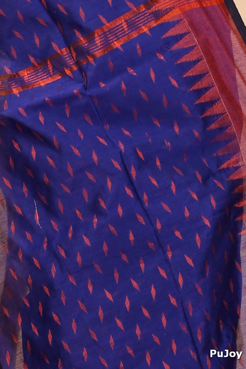 Naby Blue Blended Cotton Prisha Hand Loom Saree (1399)
