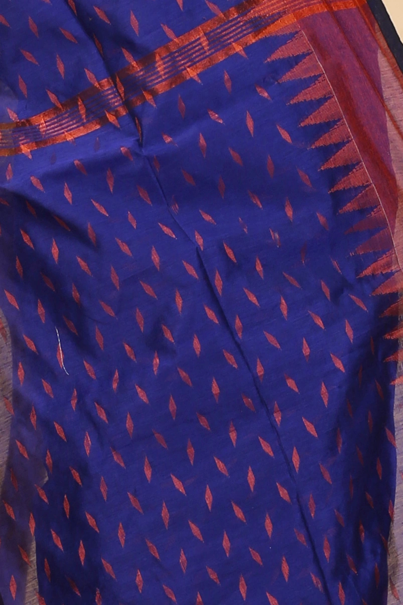 Naby Blue Blended Cotton Prisha Hand Loom Saree (1399)