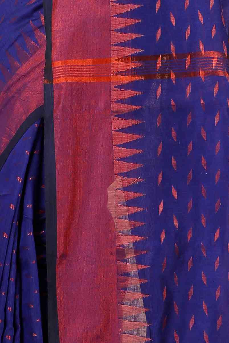 Naby Blue Blended Cotton Prisha Hand Loom Saree (1399)