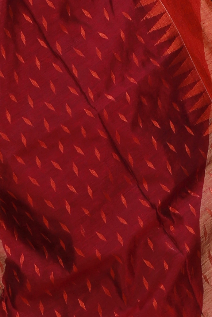 Brown Blended Cotton Prisha Hand Loom Saree (1400)