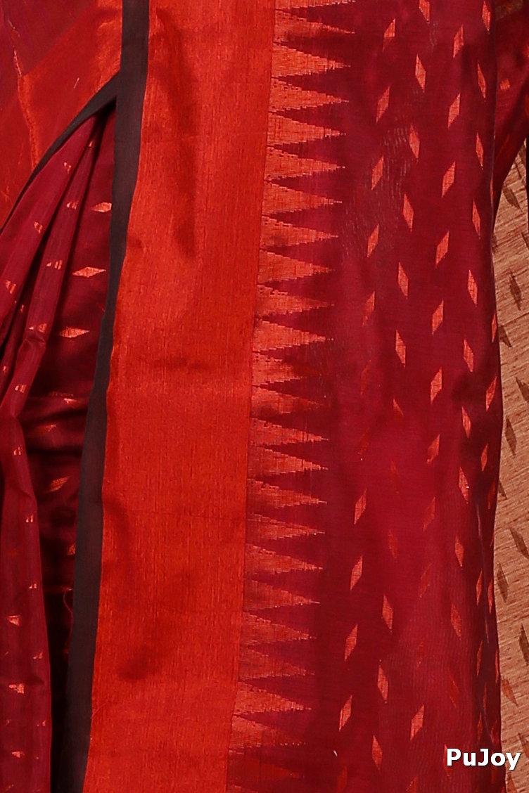 Brown Blended Cotton Prisha Hand Loom Saree (1400)