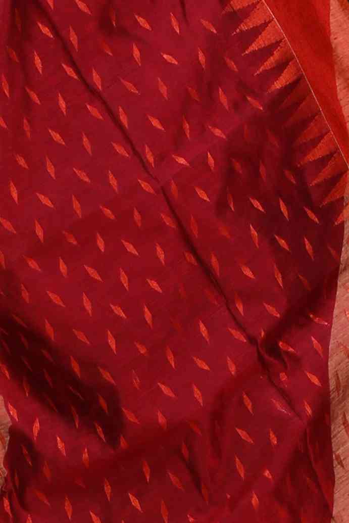 Brown Blended Cotton Prisha Hand Loom Saree (1400)