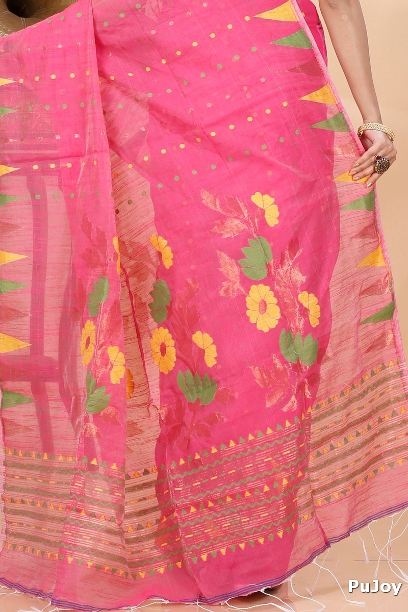 Sky Blue Blended Cotton Pilu Hand Loom Saree (1403)