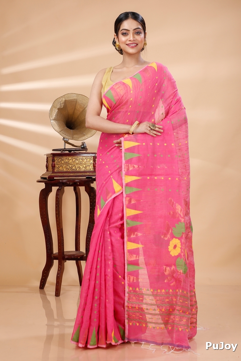 Sky Blue Blended Cotton Pilu Hand Loom Saree (1403)