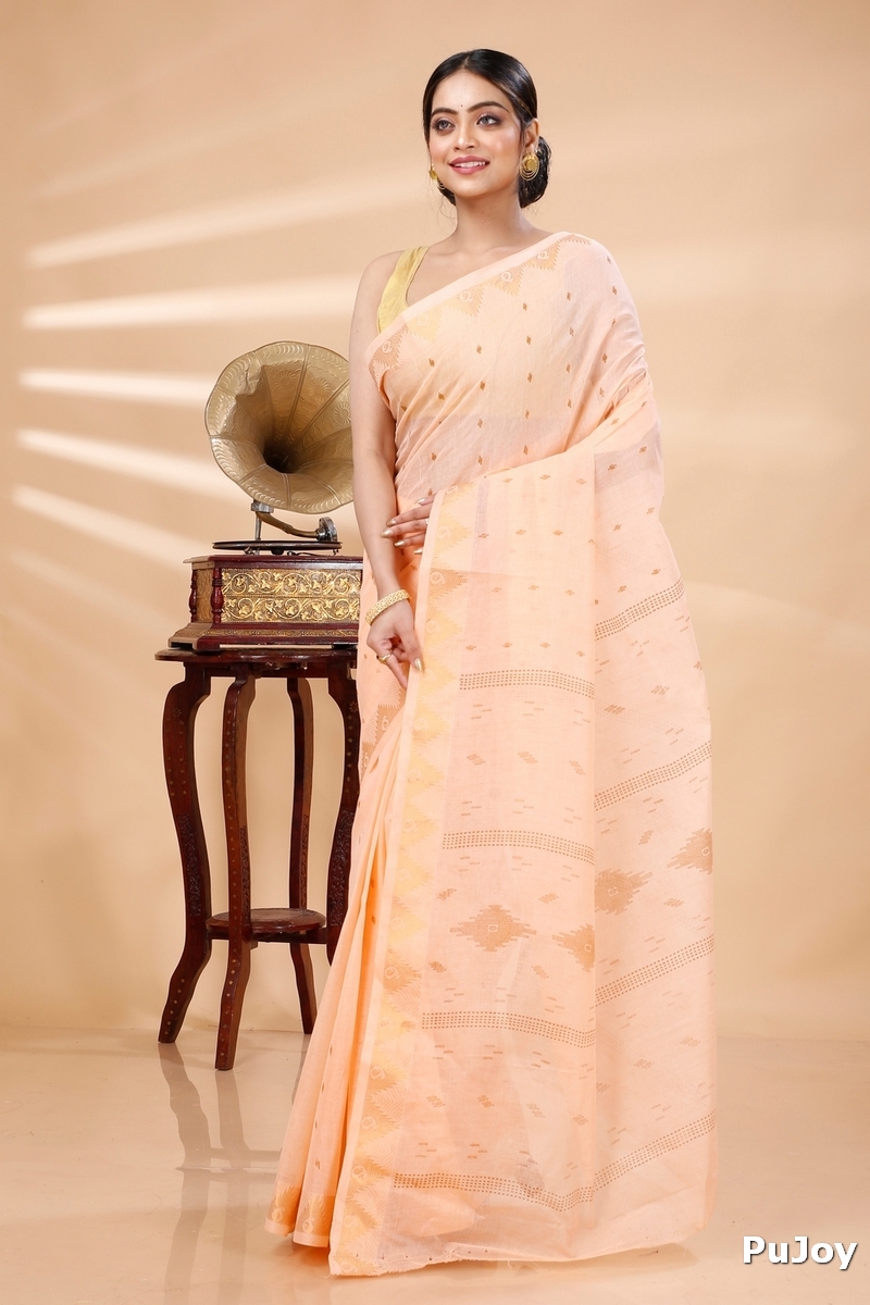 Pitch Pure Cotton Porna Tant Saree Print (1407)