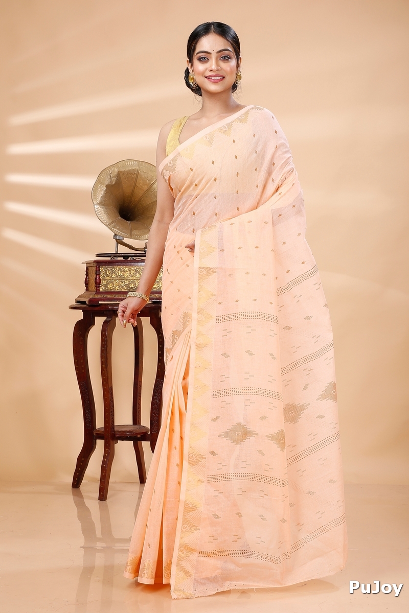 Pitch Pure Cotton Porna Tant Saree Print (1407)