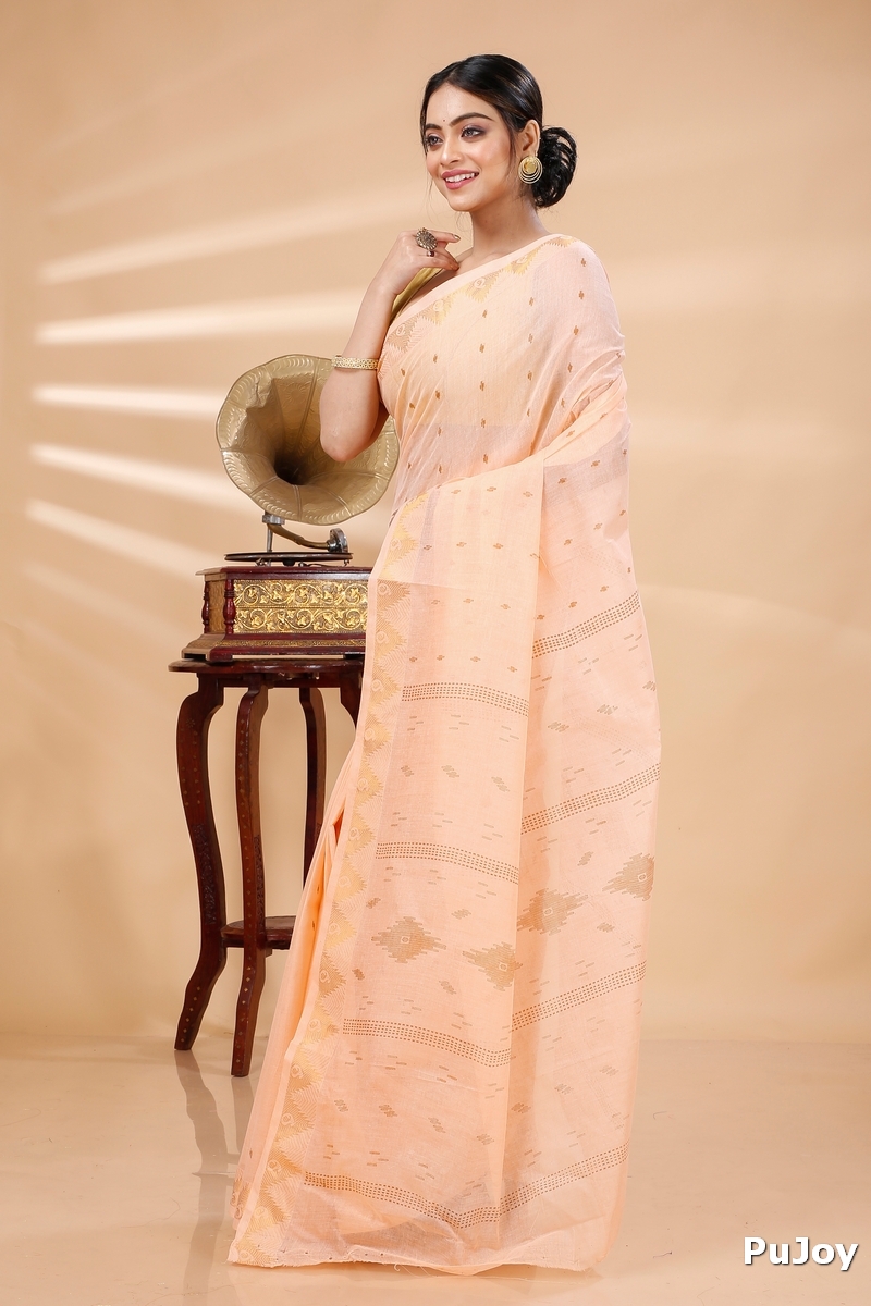 Pitch Pure Cotton Porna Tant Saree Print (1407)