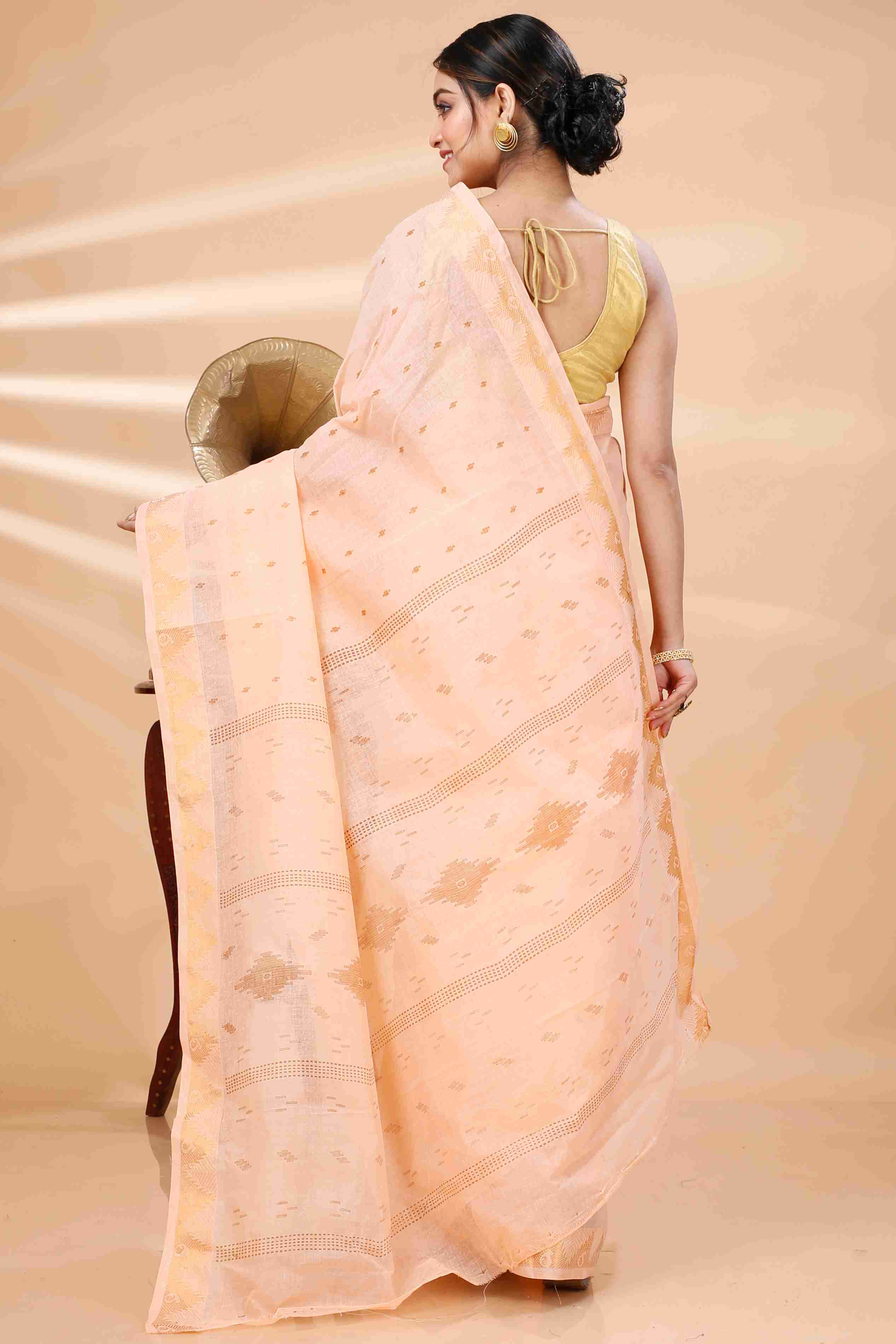 Pitch Pure Cotton Porna Tant Saree Print (1407)