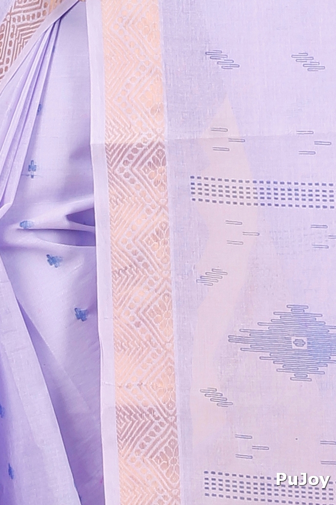 Purpel Pure Cotton Porna Tant Saree Print (1409)