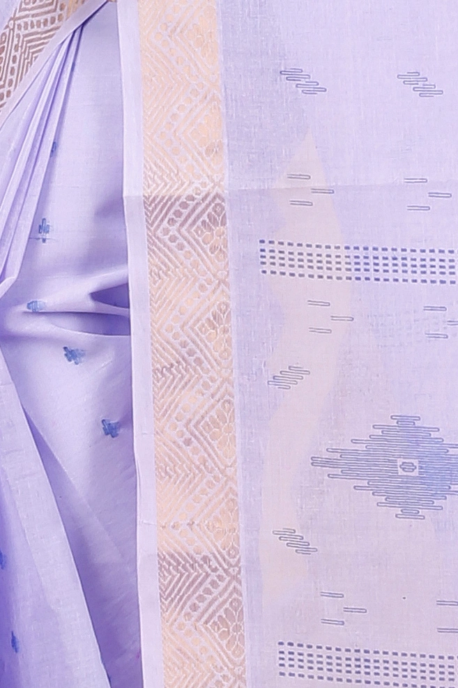 Purpel Pure Cotton Porna Tant Saree Print (1409)