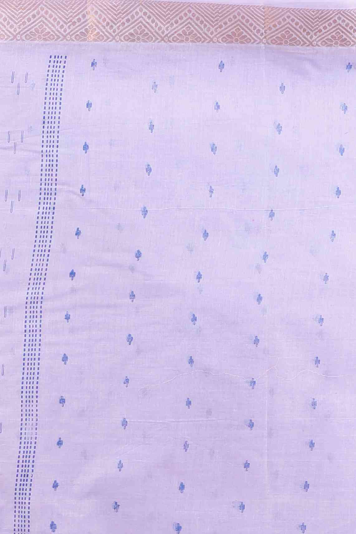 Purpel Pure Cotton Porna Tant Saree Print (1409)