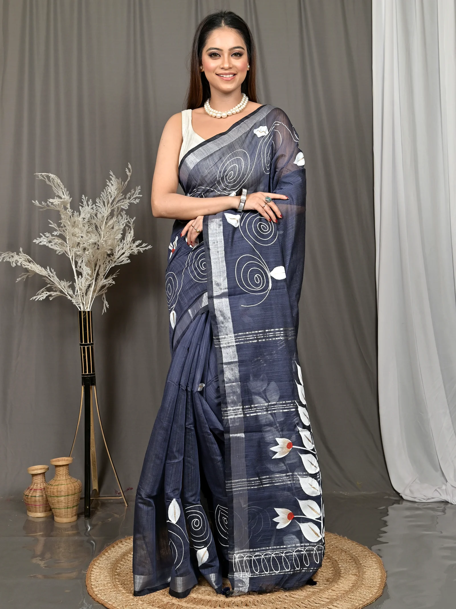 Assh Cotton Souvar Hand Painted Saree  (141)