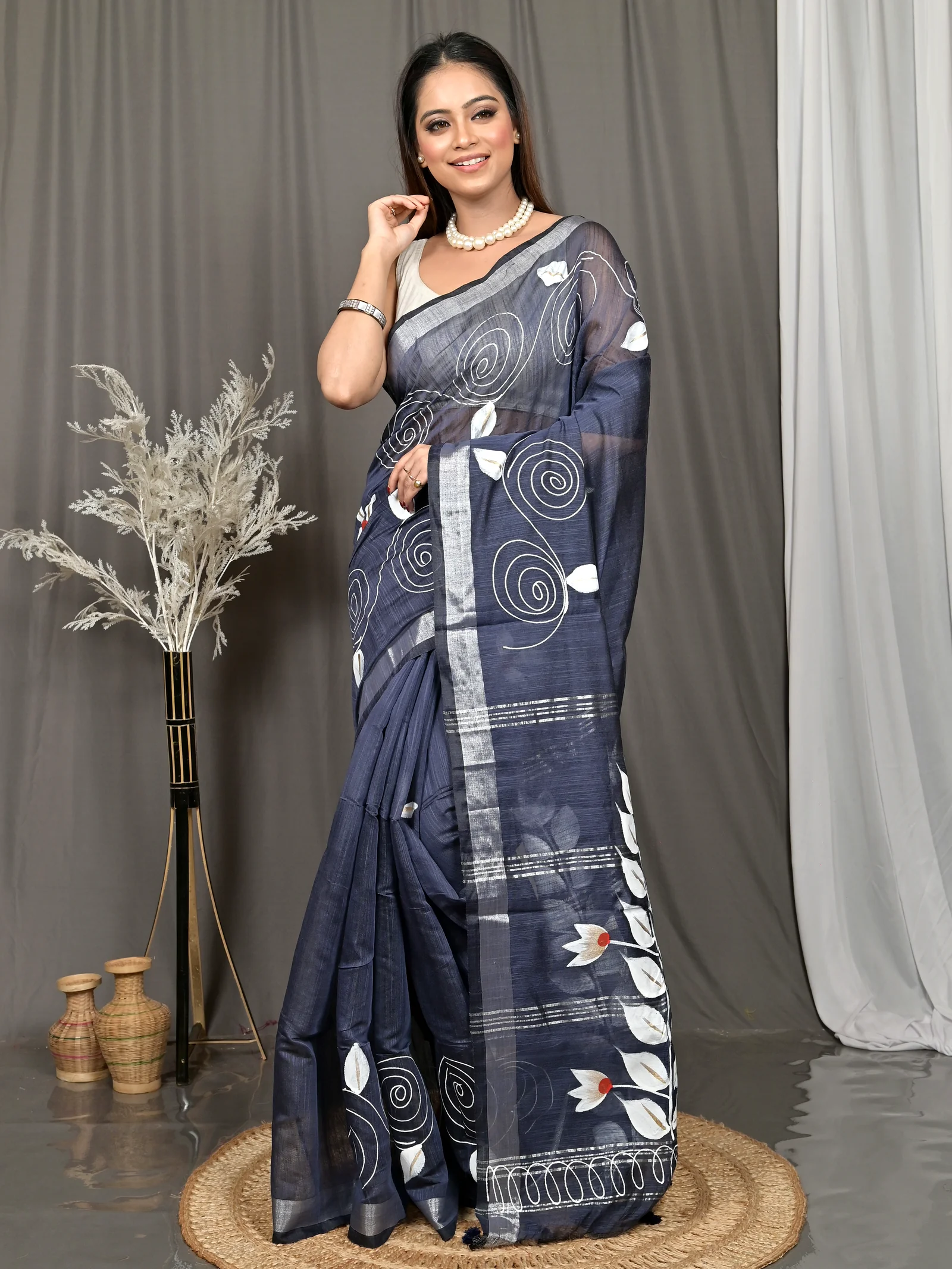 Assh Cotton Souvar Hand Painted Saree  (141)