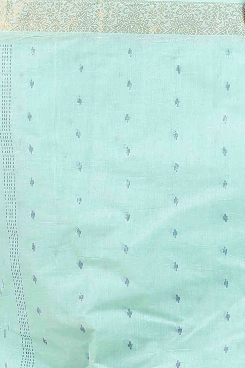 Light Green Pure Cotton Porna Tant Saree Print (1410)