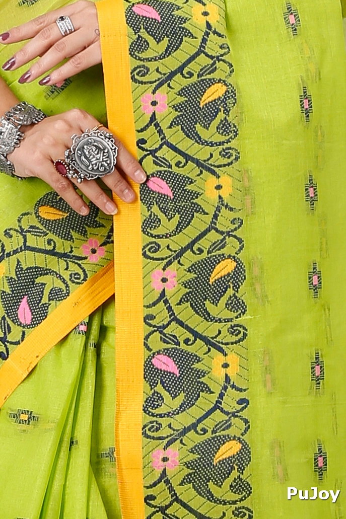 Green Pure Cotton Lucy Tant Saree (1415)