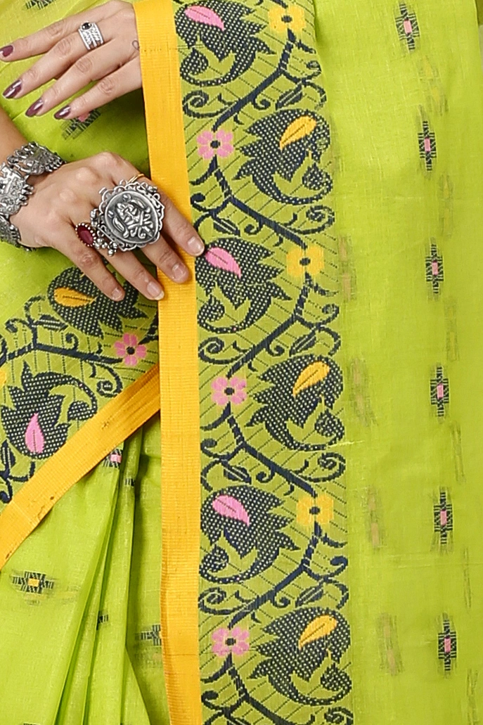 Green Pure Cotton Lucy Tant Saree (1415)