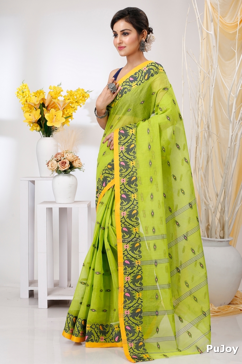 Green Pure Cotton Lucy Tant Saree (1415)