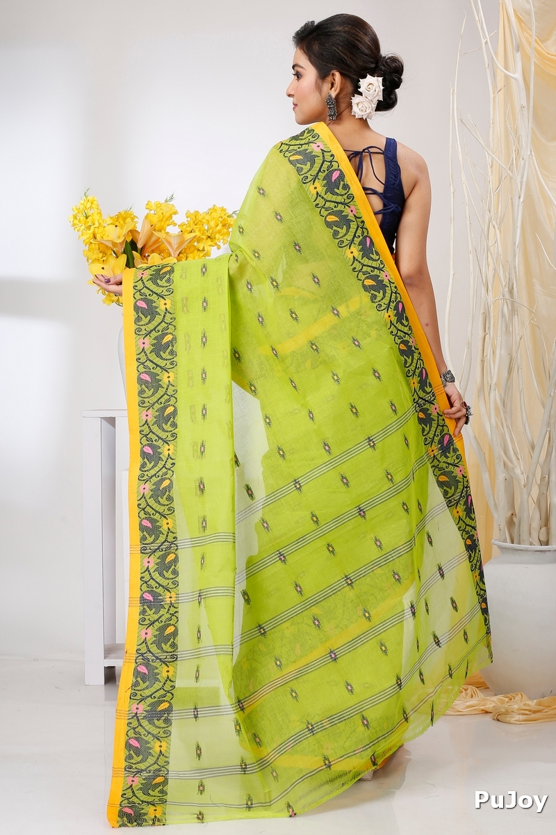 Green Pure Cotton Lucy Tant Saree (1415)