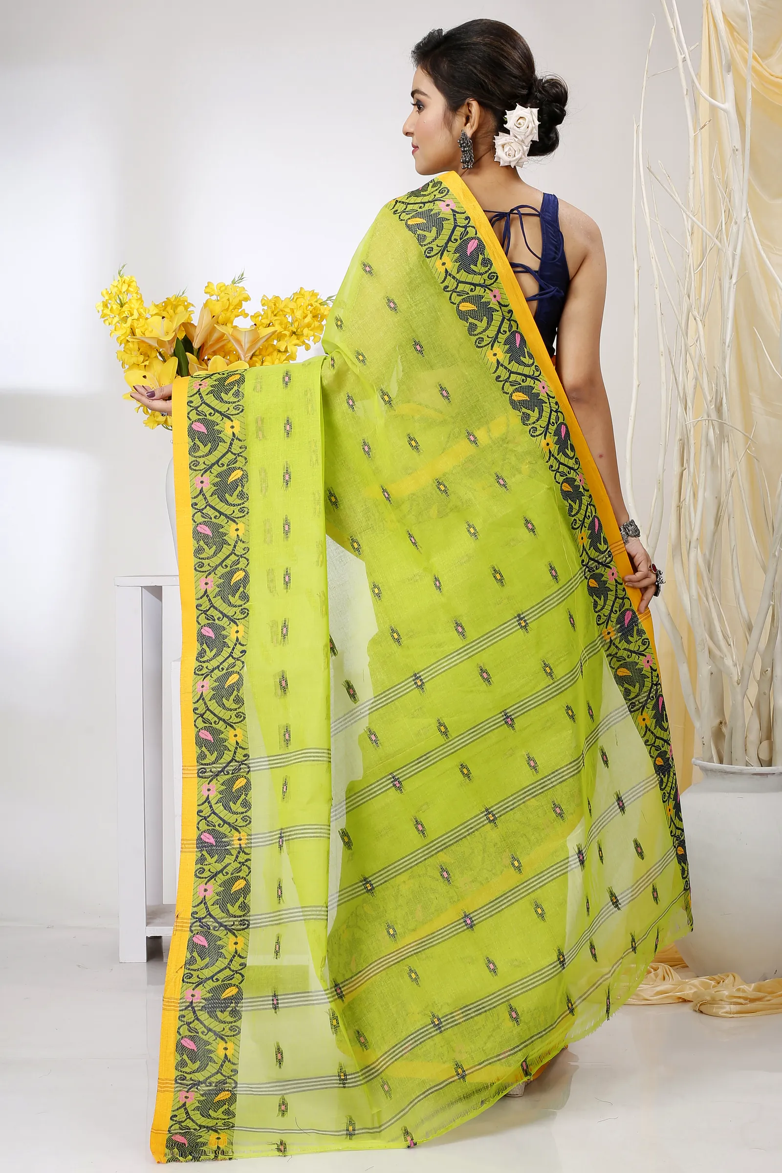 Green Pure Cotton Lucy Tant Saree (1415)