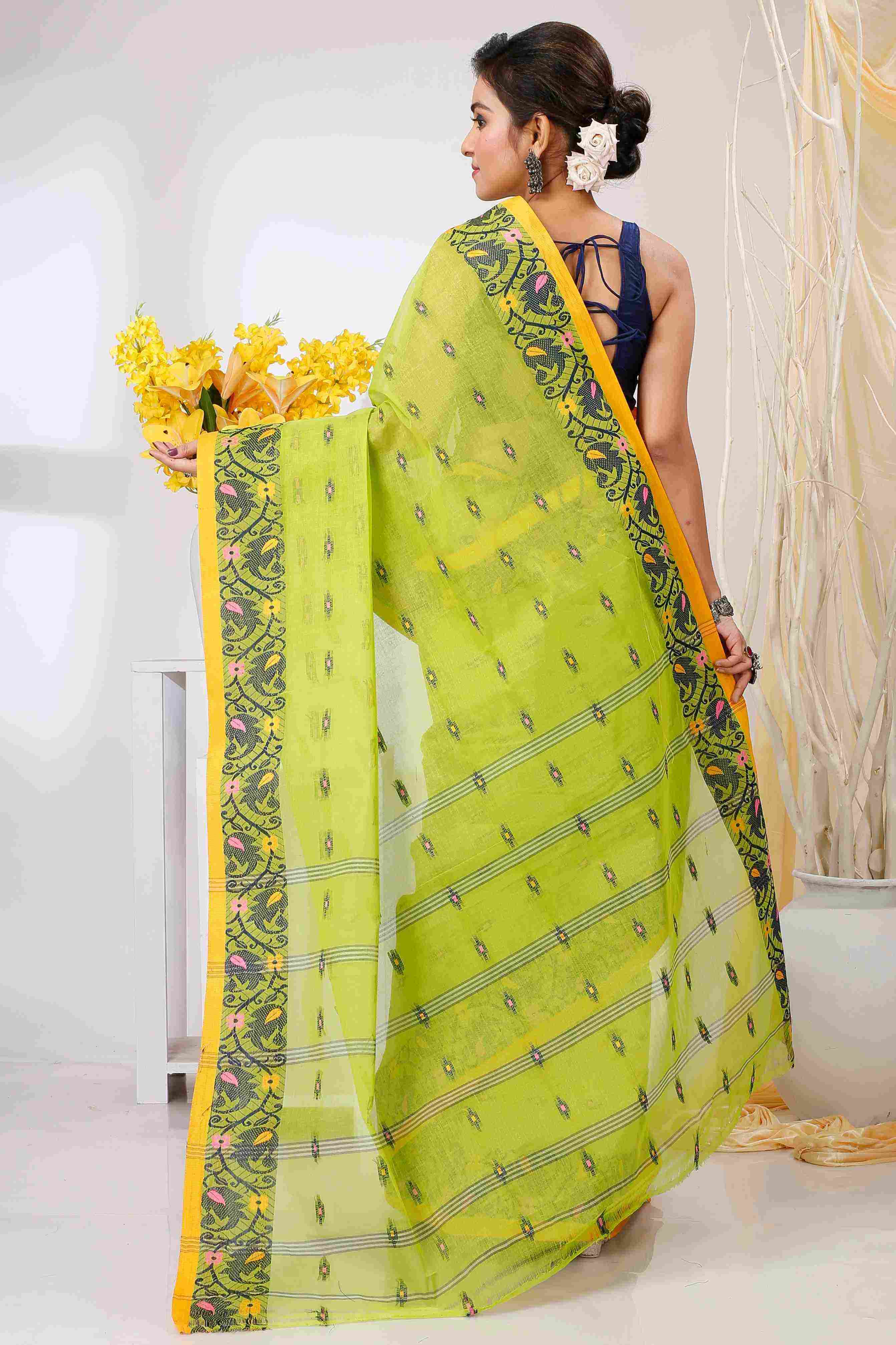 Green Pure Cotton Lucy Tant Saree (1415)