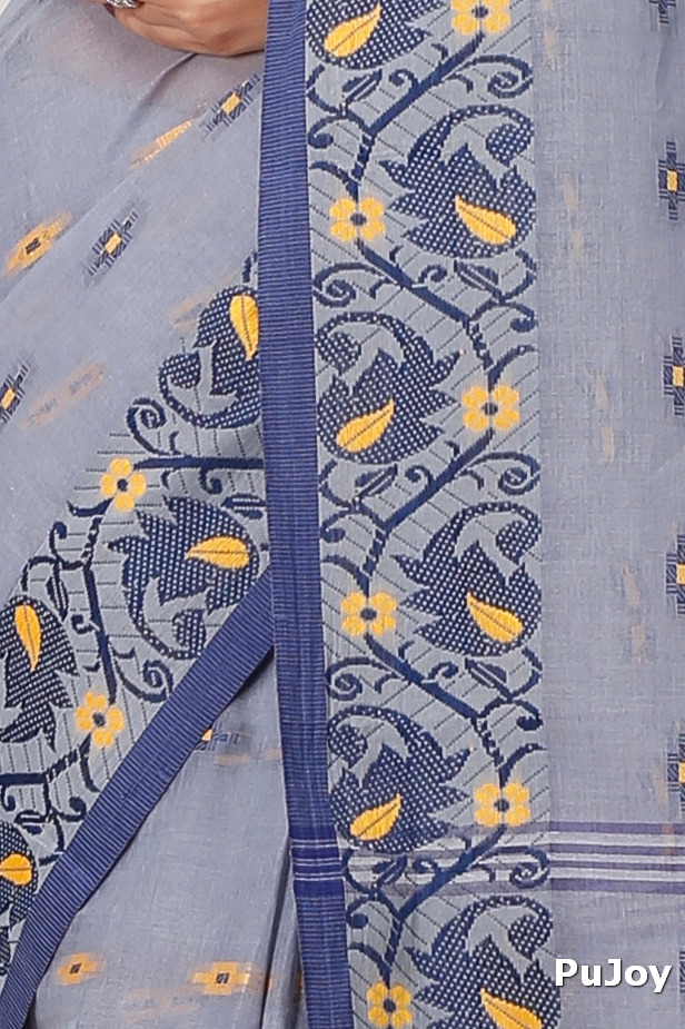 Grey Pure Cotton Lucy Tant Saree (1416)
