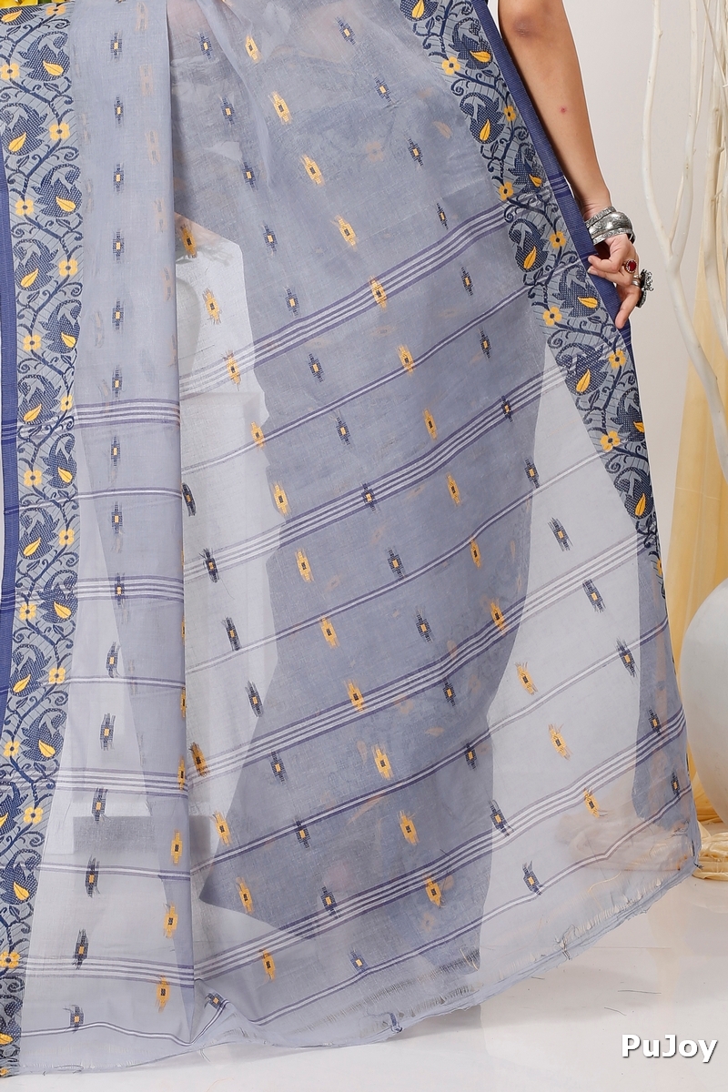 Grey Pure Cotton Lucy Tant Saree (1416)