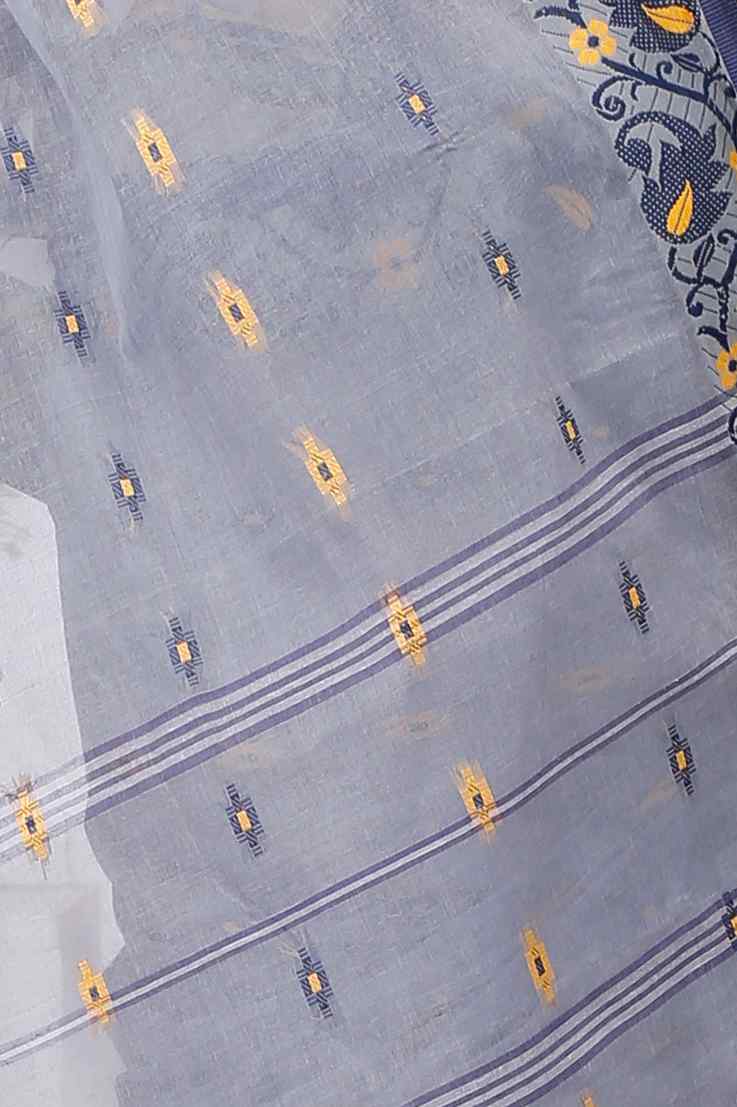 Grey Pure Cotton Lucy Tant Saree (1416)