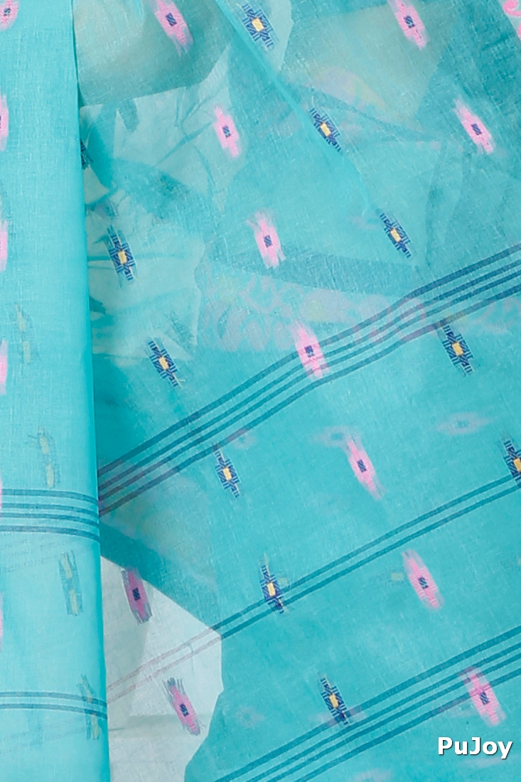 See Green Pure Cotton Lucy Tant Saree (1417)