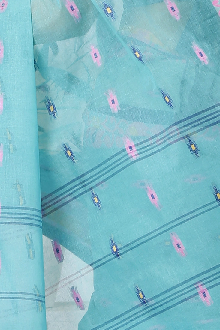 See Green Pure Cotton Lucy Tant Saree (1417)
