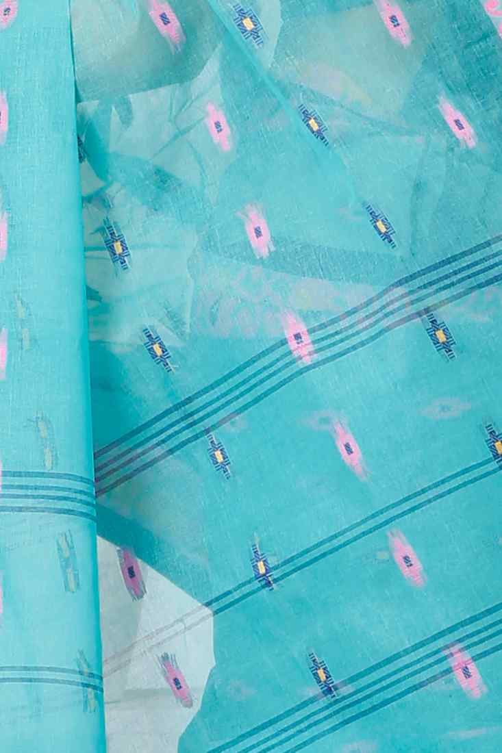 See Green Pure Cotton Lucy Tant Saree (1417)