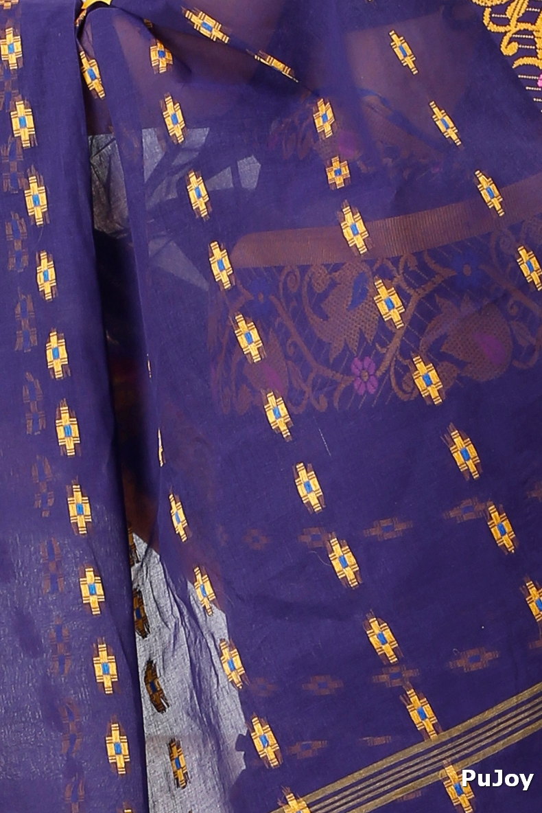 Naby Blue Pure Cotton Lucy Tant Saree (1418)
