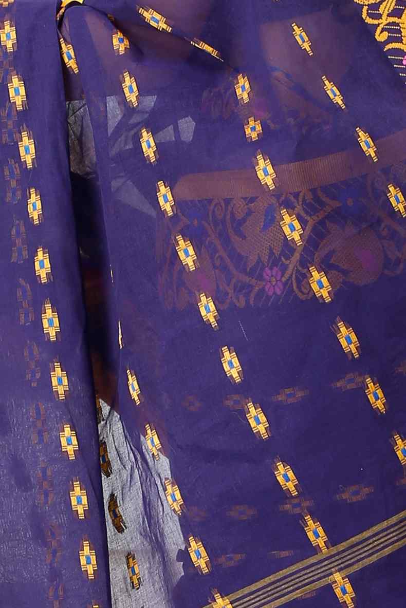 Naby Blue Pure Cotton Lucy Tant Saree (1418)