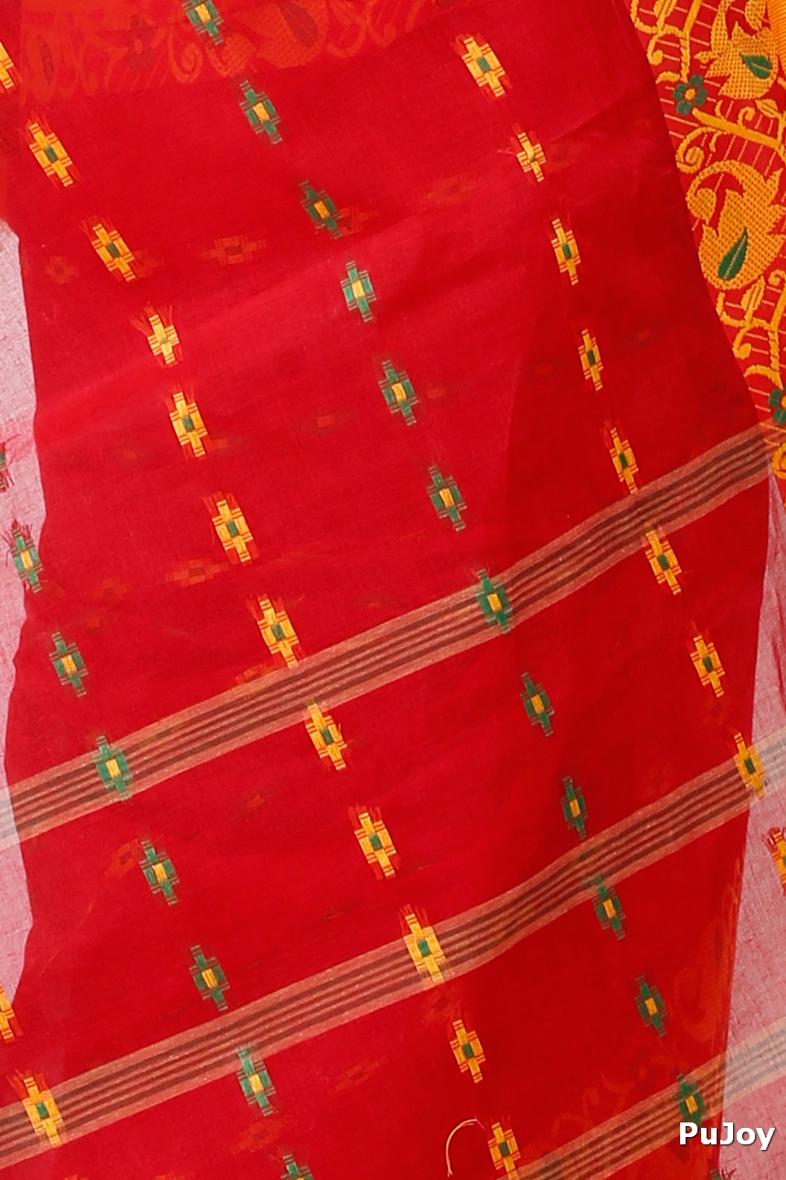 Red Pure Cotton Lucy Tant Saree (1419)