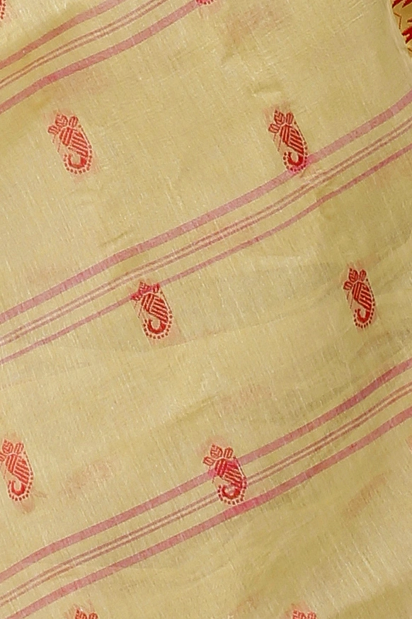 Light Brown Pure Cotton Lagan Tant Saree (1423)