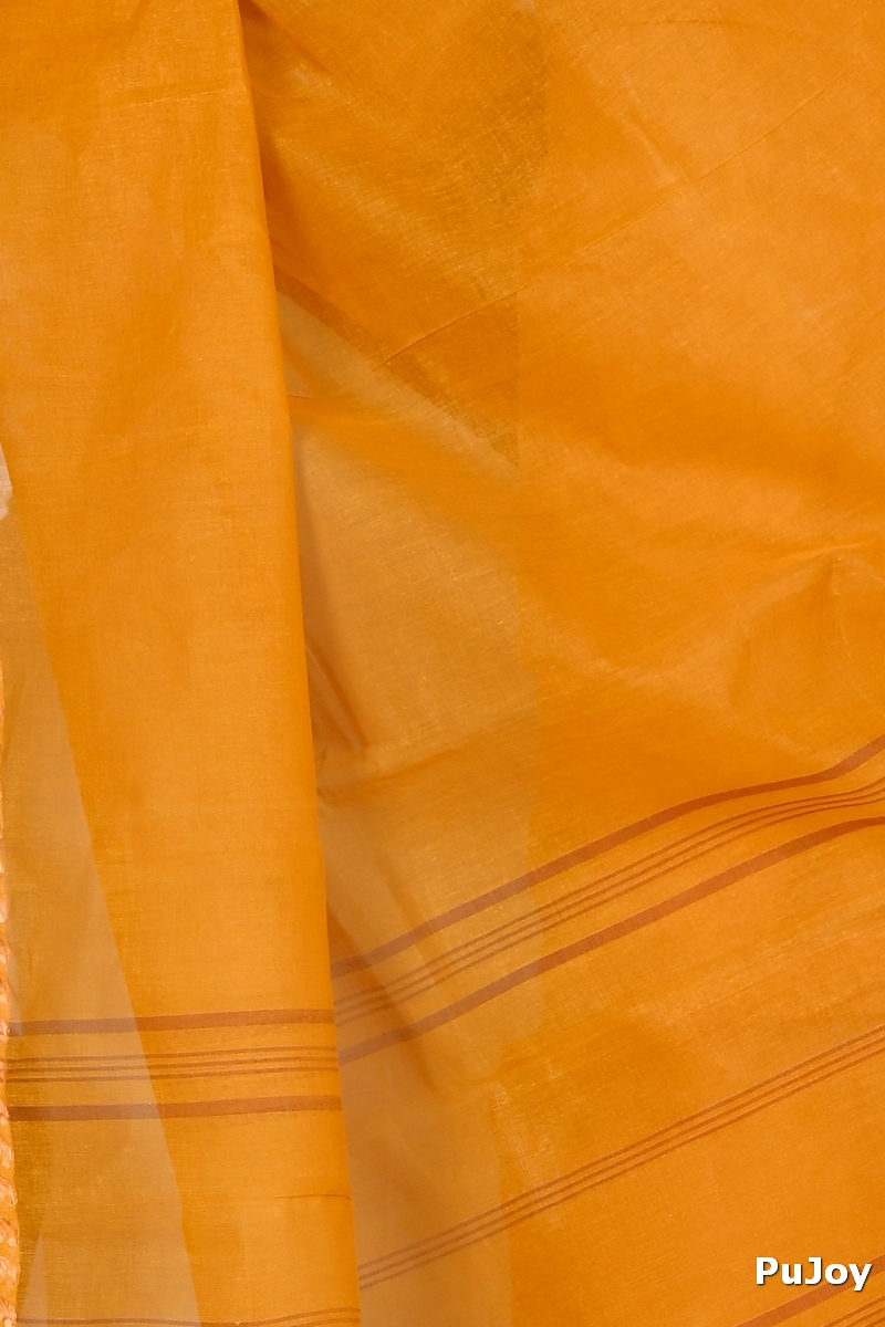 Orange Pure Cotton Lilan Tant Saree (1425)