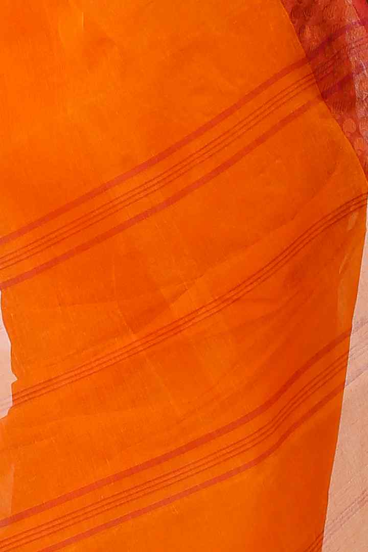 Orange Pure Cotton Lilan Tant Saree (1425)