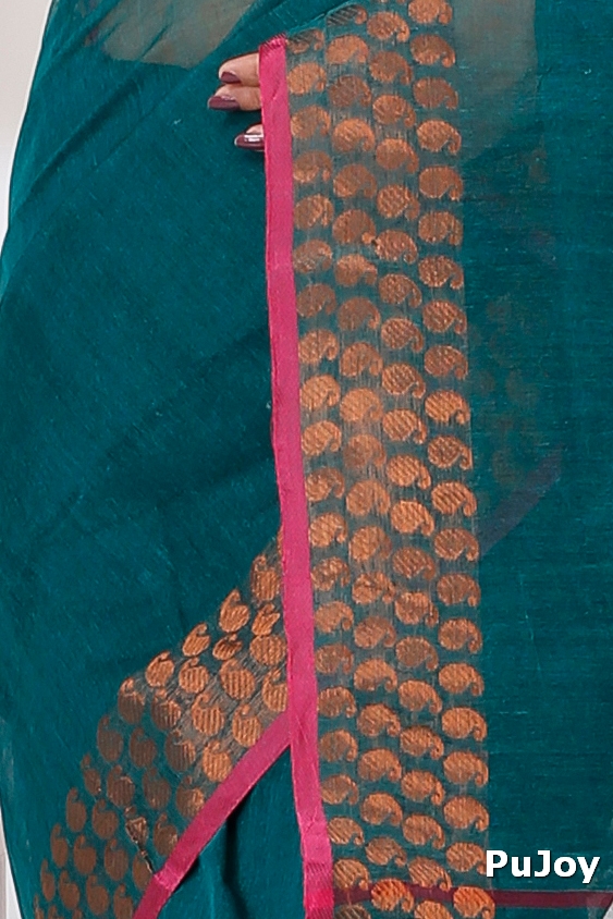 Green Pure Cotton Lilan Tant Saree (1426)